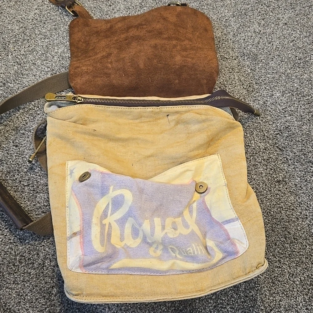 Vintage Selina Vaughan Royal Quality Brown& Tan Men's Bag Backpack